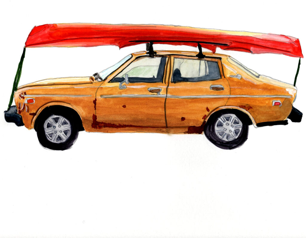 Datsun with Canoe